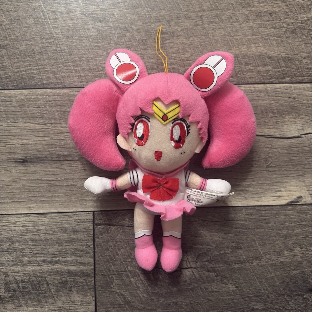 Sailor Moon Chibi Moon Plush 8" Great Eastern GE Anime Doll Pink 2014 Toei JAPAN